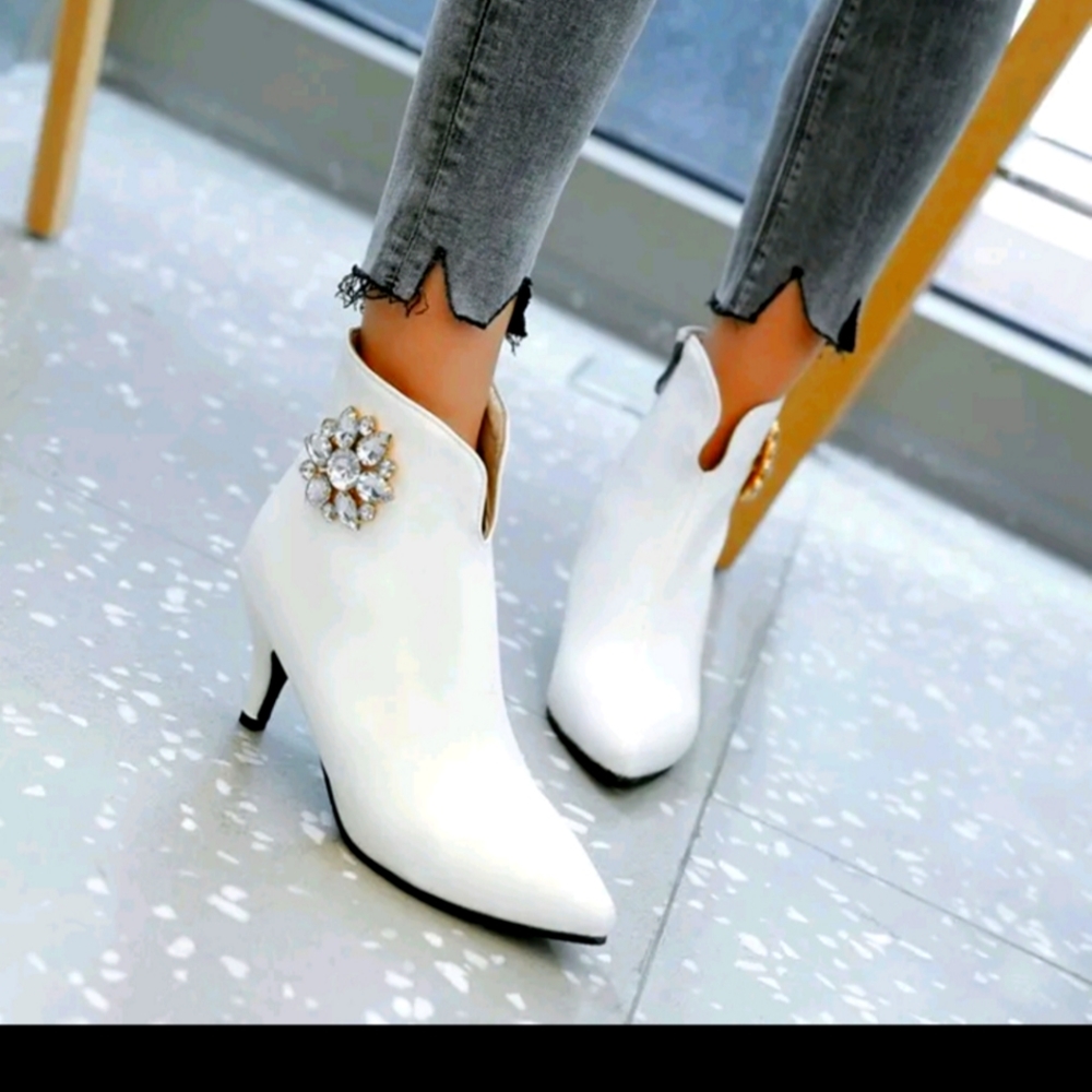 White Kitten Heels